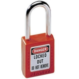 Master Lock 410RED Red Zenex Thermoplastic Safety Lockout Padlock