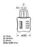 Master Lock Padlock 653D Set Your Own Combination, 2in (51mm) Wide