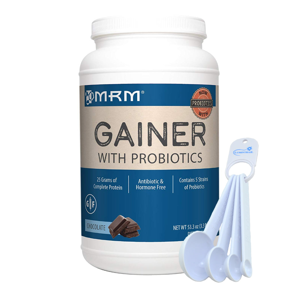 MRM Gainer Protein with Probiotics & BCAA's, 53.3 oz Chocolate w/ Spoon Set