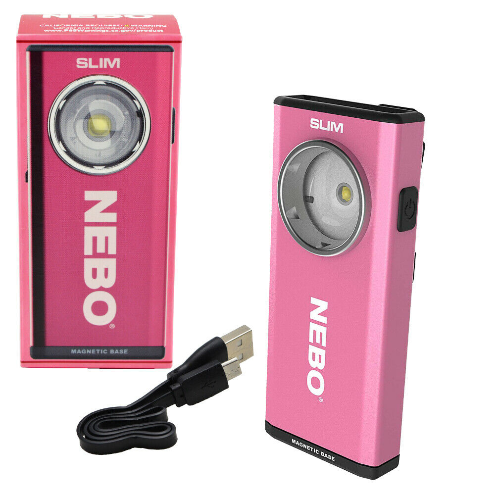 NEBO Slim 500 Lumen LED COB Rechargeable Pocket Light w/ Clip Magnet Base & Hook