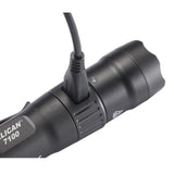 Pelican 7100 Tactical Rechargeable Flashlight LED Light (Black) w/ USB Adapters