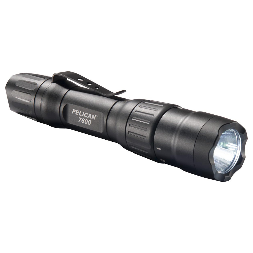 Pelican 7600 Tactical Flashlight, Rechargeable Multi-Color LED Light, Black