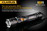 Klarus RS11 Dual Switch Rechargeable 930 Lumen LED Flashlight