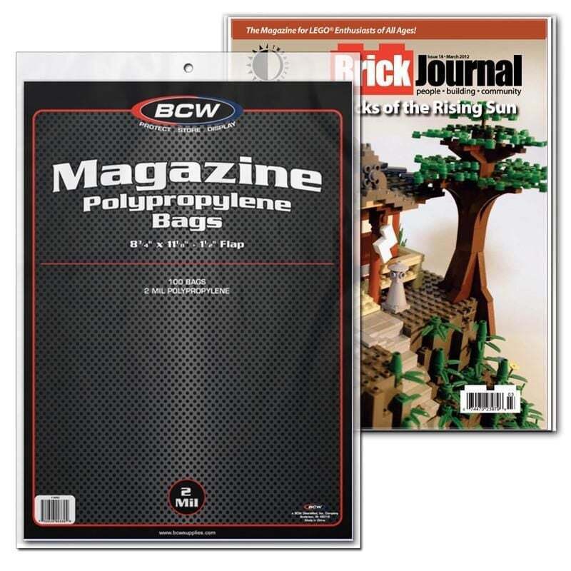 BCW Magazine Bags, 8-3/4" x 11-1/8", 100 Polypropylene Bags