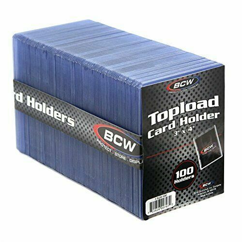 BCW 3x4 Topload Card Holder, Standard, 100 Count Pack